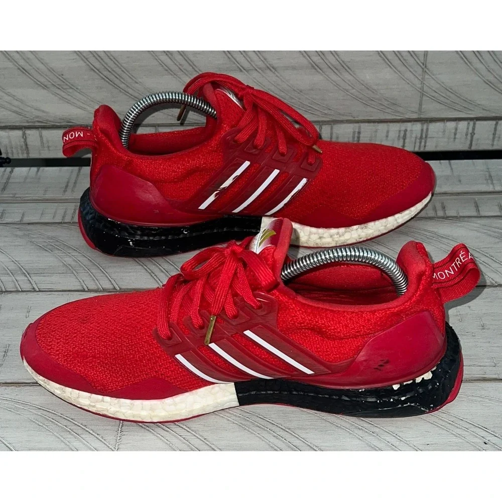 Adidas Mens UltraBoost DNA Montreal Scarlet Red Black Shoes Size 8.5 FY3426